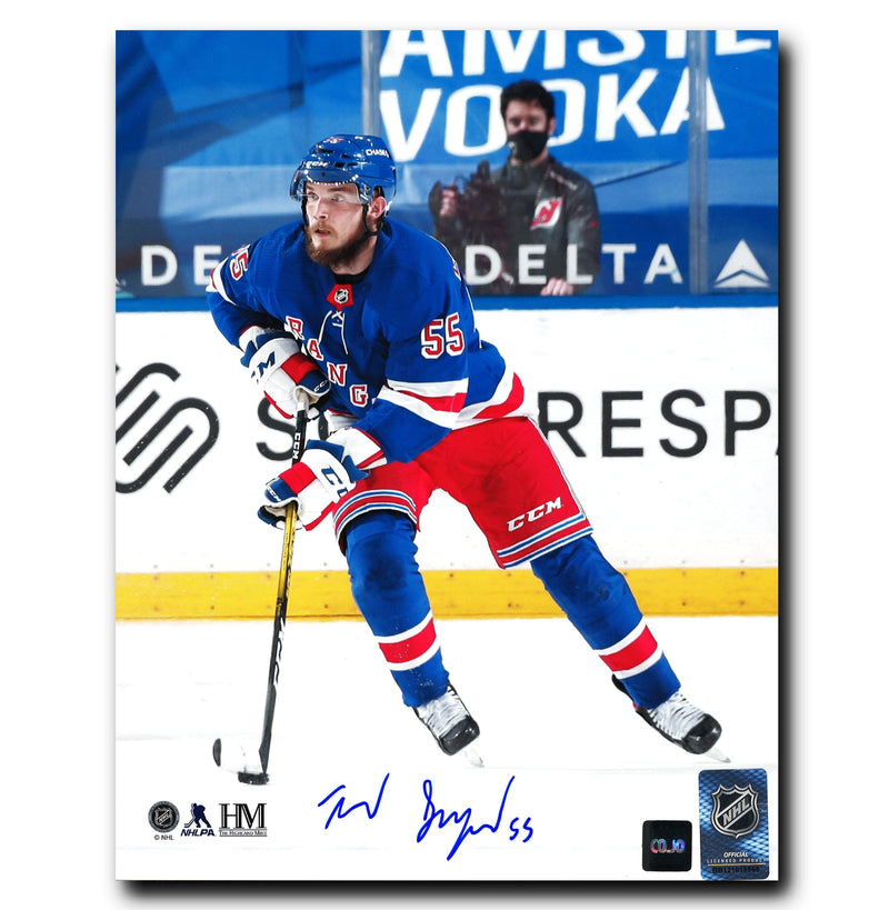 Ryan Lindgren New York Rangers Autographed Skating 8x10 Photo CoJo Sport Collectables Inc.