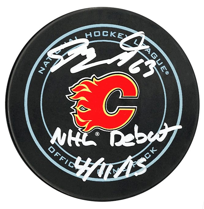 Sam Bennett Autographed Calgary Flames NHL Debut Inscribed Official Puck CoJo Sport Collectables Inc.