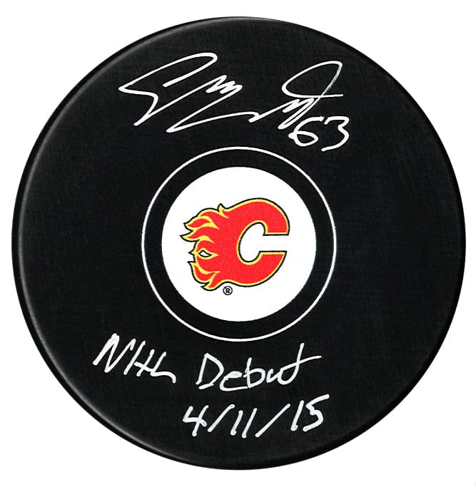 Sam Bennett Autographed Calgary Flames NHL Debut Inscribed Puck CoJo Sport Collectables Inc.