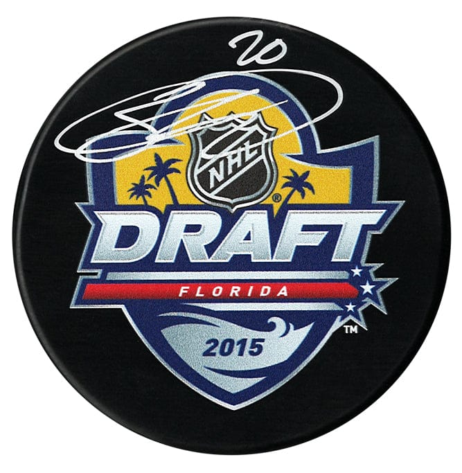 Sebastian Aho Autographed 2015 NHL Draft Puck CoJo Sport Collectables Inc.