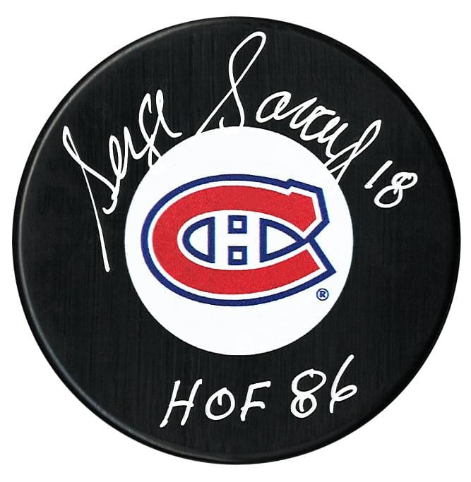 Serge Savard Autographed Montreal Canadiens HOF Puck CoJo Sport Collectables Inc.