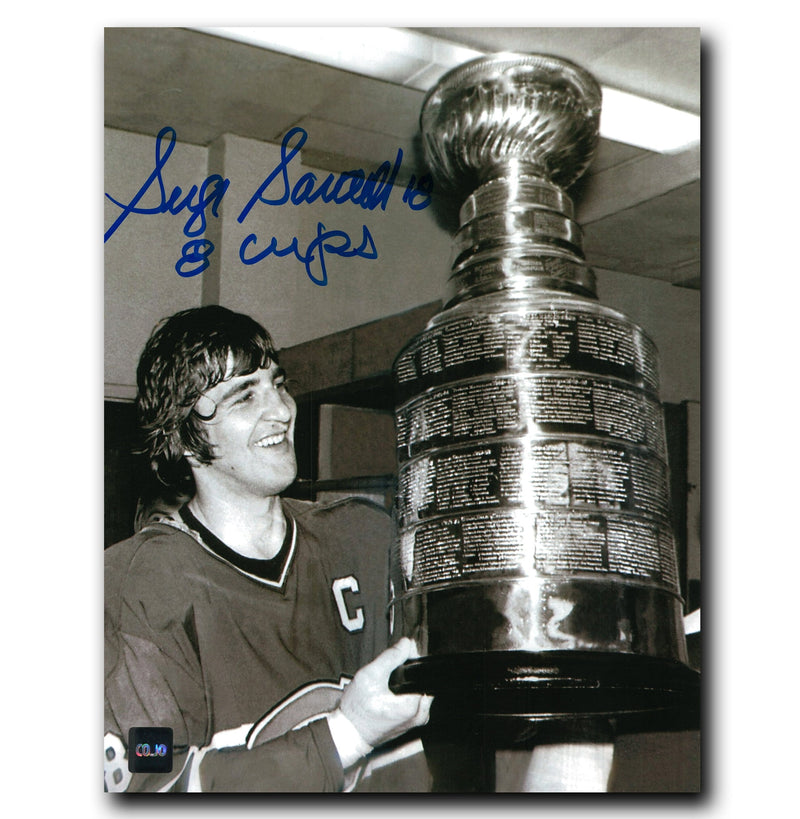 Serge Savard Montreal Canadiens Autographed 8 Cups B/W 8x10 Photo CoJo Sport Collectables