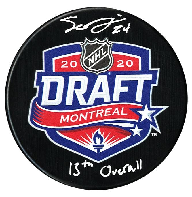 Seth Jarvis Carolina Hurricanes Autographed 2020 Inscribed Draft Puck CoJo Sport Collectables Inc.