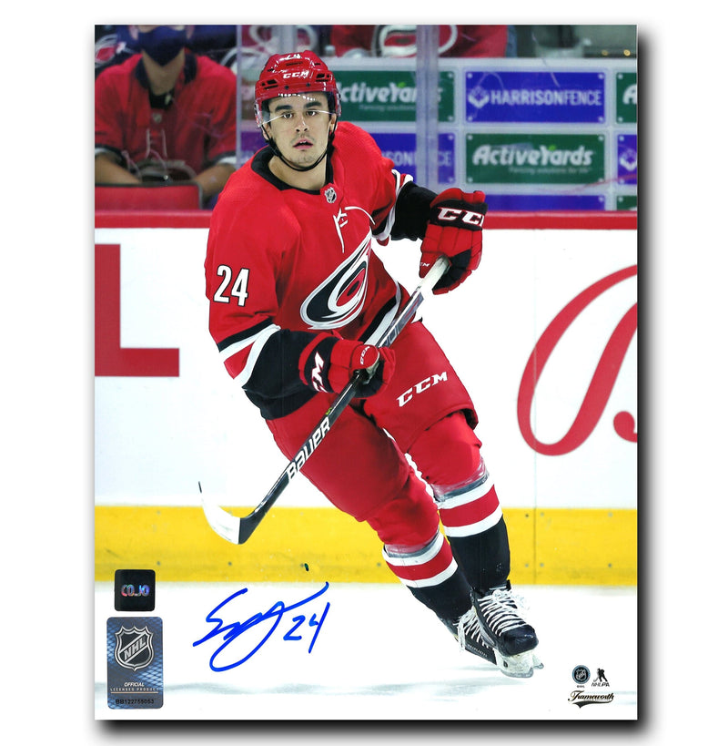 Seth Jarvis Carolina Hurricanes Autographed Action 8x10 Photo CoJo Sport Collectables Inc.