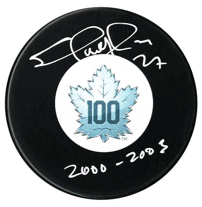 Shayne Corson Autographed Toronto Maple Leafs Centennial Season Inscribed Puck CoJo Sport Collectables Inc.