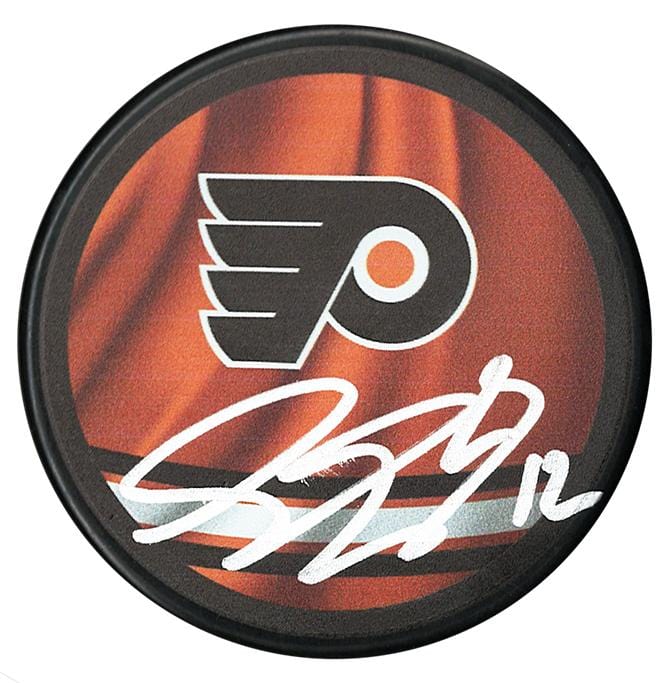 Simon Gagne Autographed Philadelphia Flyers Reverse Retro Puck CoJo Sport Collectables Inc.