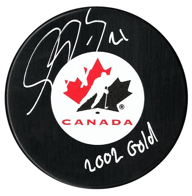 Simon Gagne Autographed Team Canada 2002 Gold Puck CoJo Sport Collectables Inc.