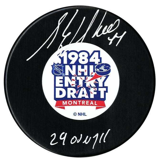 Stephane Richer Autographed 1984 NHL Draft Inscribed Puck CoJo Sport Collectables Inc.
