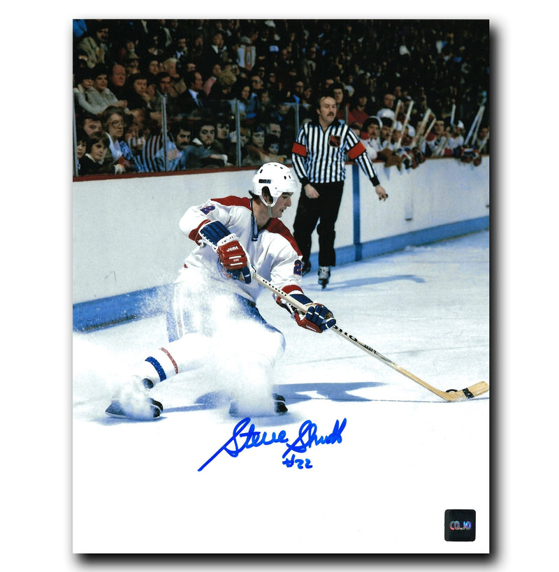 Steve Shutt Montreal Canadiens Autographed Stopping 8x10 Photo CoJo Sport Collectables