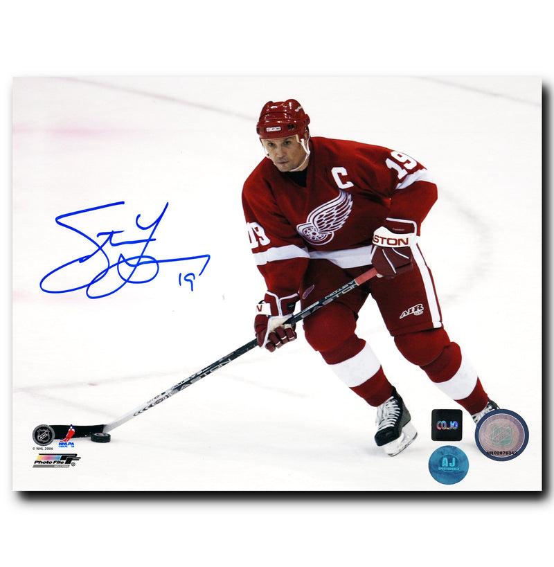 Steve Yzerman Detroit Red Wings Autographed Action 8x10 Photo CoJo Sport Collectables Inc.
