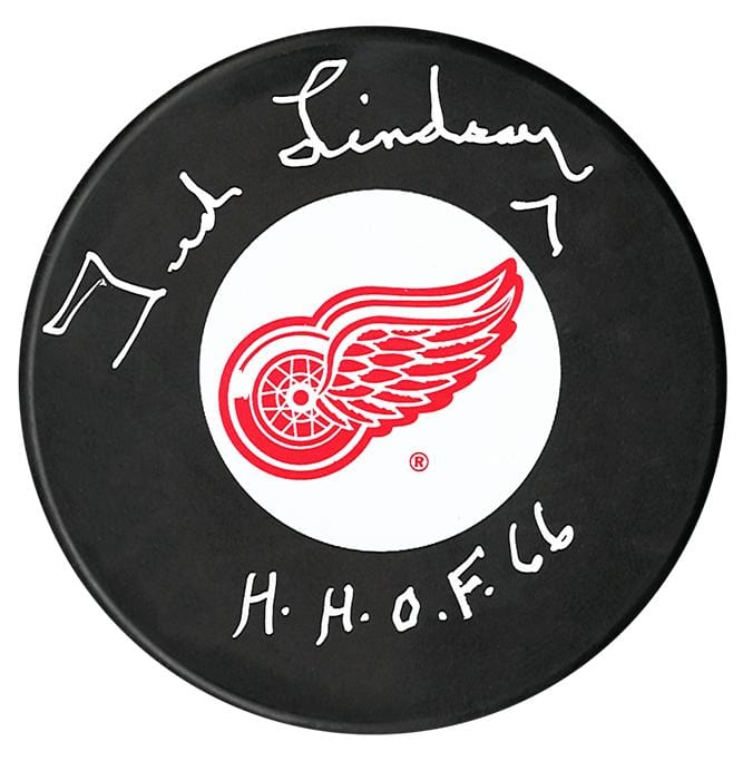 Ted Lindsay Autographed Detroit Red Wings HOF Puck CoJo Sport Collectables Inc.