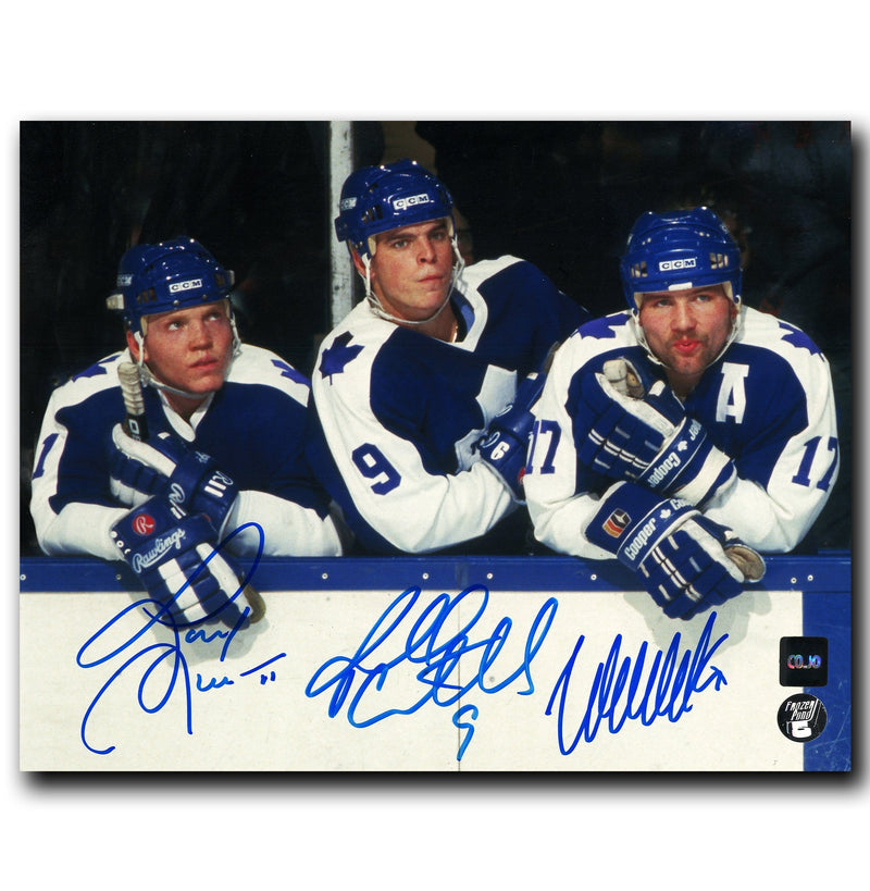 The Hound Line Toronto Maple Leafs Autographed Bench 8x10 Photo CoJo Sport Collectables Inc.
