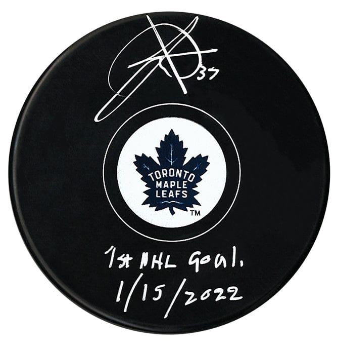 Timothy Liljegren Autographed Toronto Maple Leafs 1st Goal Inscribed Puck CoJo Sport Collectables Inc.