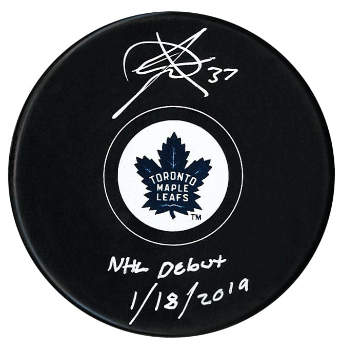 Timothy Liljegren Autographed Toronto Maple Leafs Debut Inscribed Puck CoJo Sport Collectables Inc.