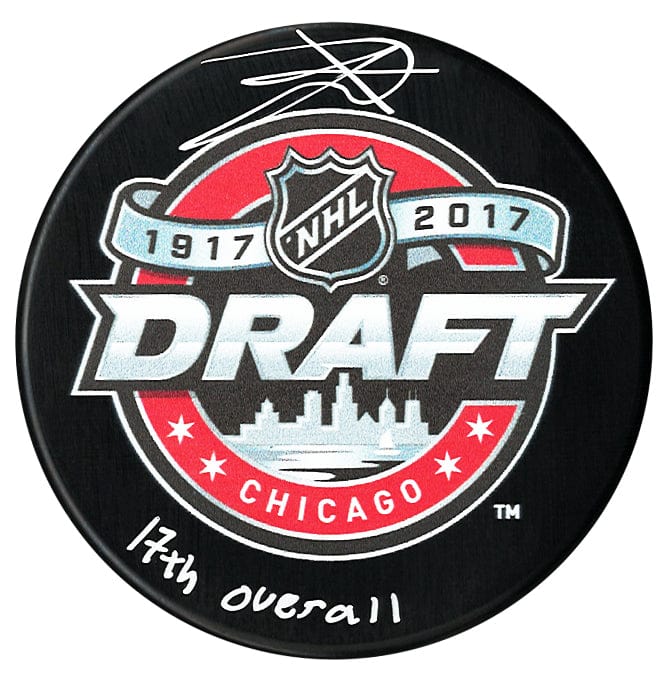 Timothy Liljegren Toronto Maple Leafs Autographed 2017 Draft Inscribed Puck CoJo Sport Collectables Inc.