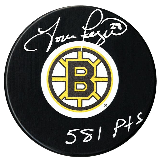Tom Fergus Autographed Boston Bruins Points Inscribed Puck CoJo Sport Collectables Inc.