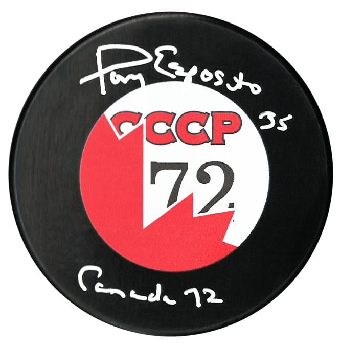 Tony Esposito Autographed 1972 Summit Series Inscribed Puck CoJo Sport Collectables Inc.