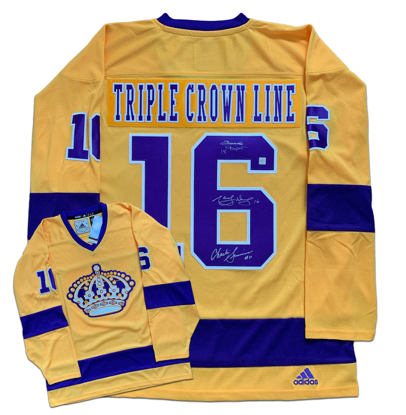 Triple Crown Line Los Angeles Kings Autographed Adidas Team Classics Jersey CoJo Sport Collectables Inc.