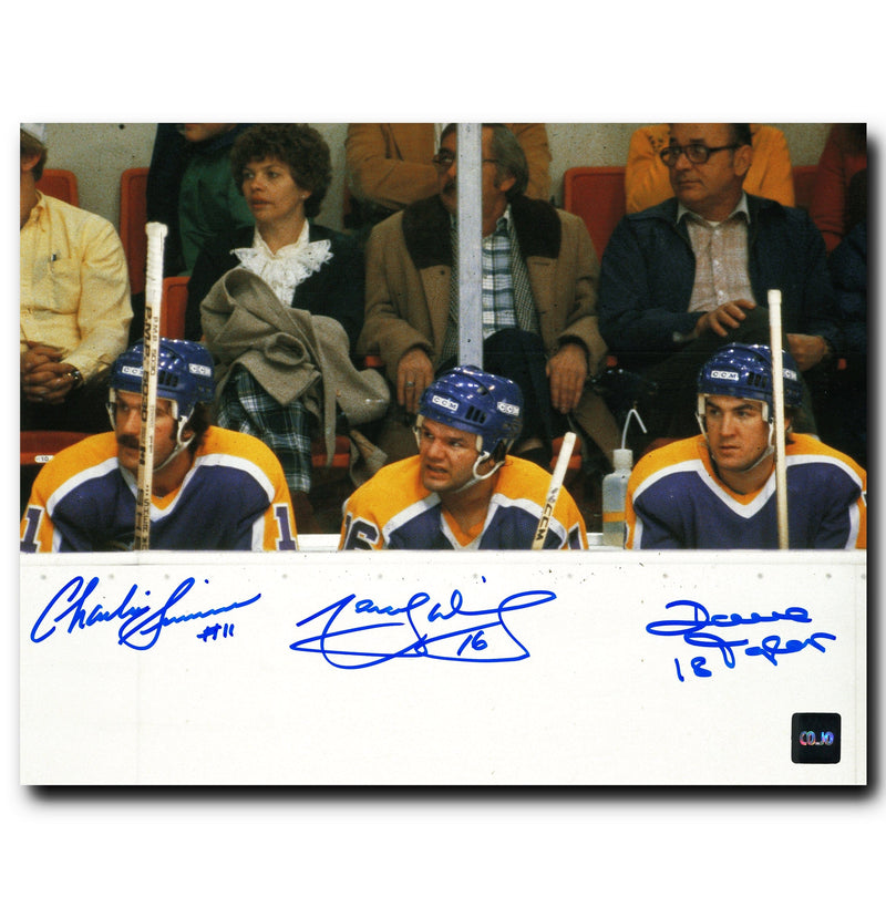 Triple Crown Line Los Angeles Kings Autographed Bench 8x10 Photo CoJo Sport Collectables Inc.