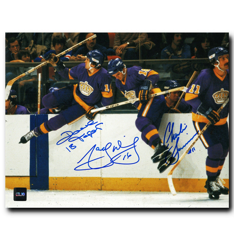 Triple Crown Line Los Angeles Kings Autographed Jumping Boards 8x10 Photo CoJo Sport Collectables Inc.