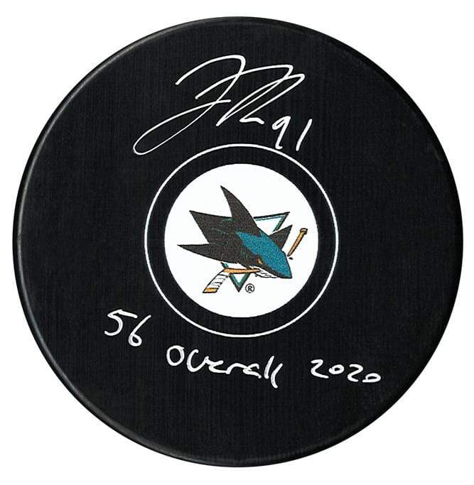 Tristen Robins Autographed San Jose Sharks Draft Inscribed Puck CoJo Sport Collectables Inc.