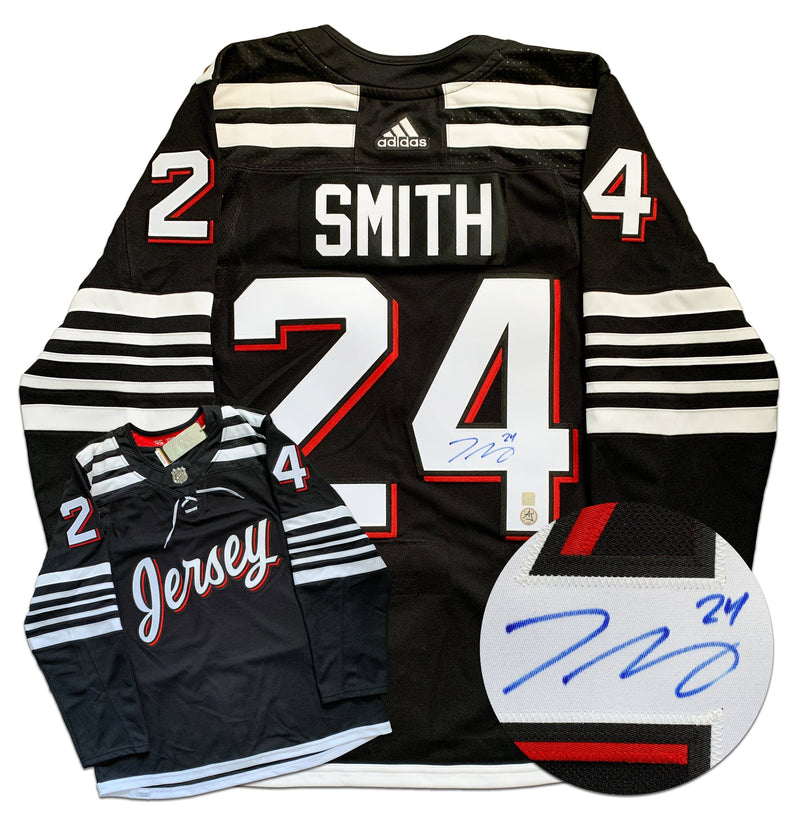 Ty Smith New Jersey Devils Autographed Alternate Adidas Jersey CoJo Sport Collectables Inc.