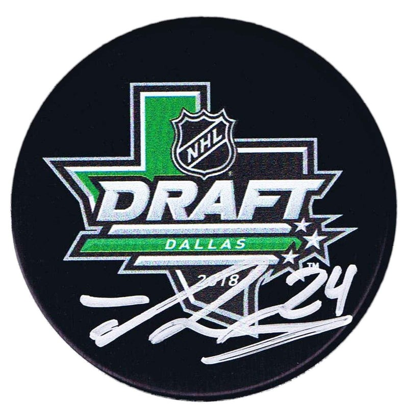 Ty Smith New Jersey Devils Autographed 2018 NHL Draft Puck CoJo Sport Collectables