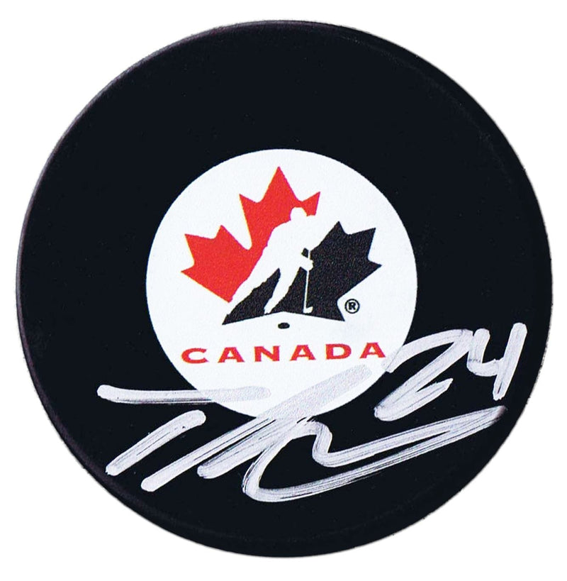 Ty Smith New Jersey Devils Autographed Team Canada Puck CoJo Sport Collectables