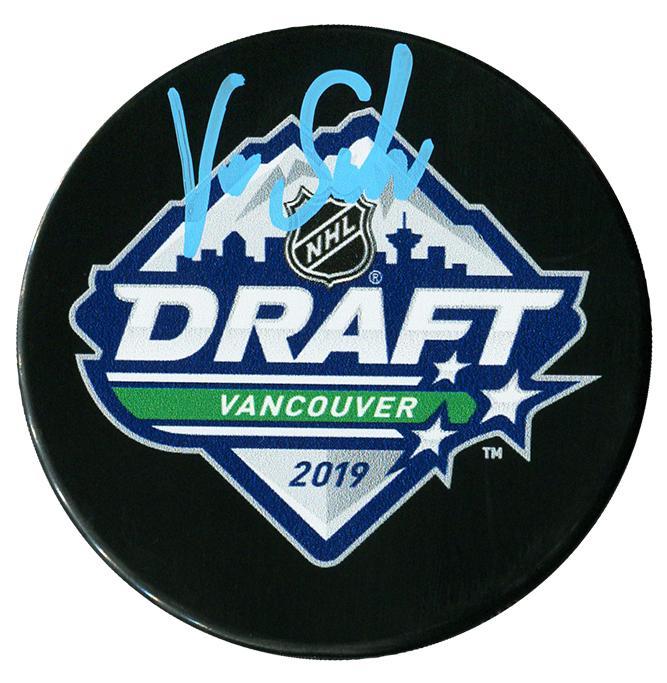 Victor Soderstrom Arizona Coyotes Autographed 2019 NHL Draft Puck CoJo Sport Collectables