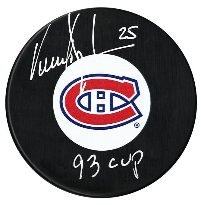 Vincent Damphousse Autographed Montreal Canadiens 93 Cup Puck CoJo Sport Collectables Inc.