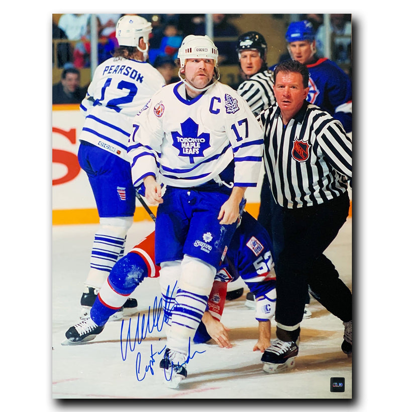 Wendel Clark Toronto Maple Leafs Autographed Fight 16x20 Photo CoJo Sport Collectables Inc.