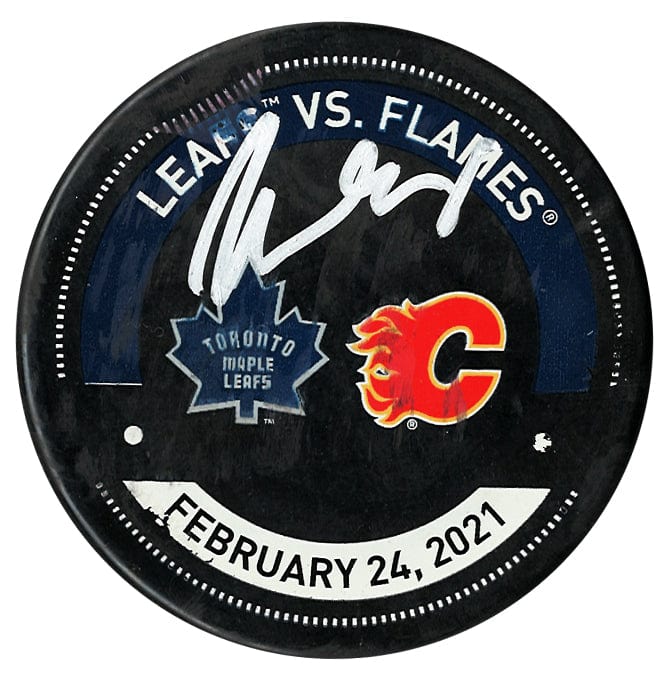 William Nylander Autographed Toronto Maple Leafs February 24, 2021 Warm-Up Used Puck (