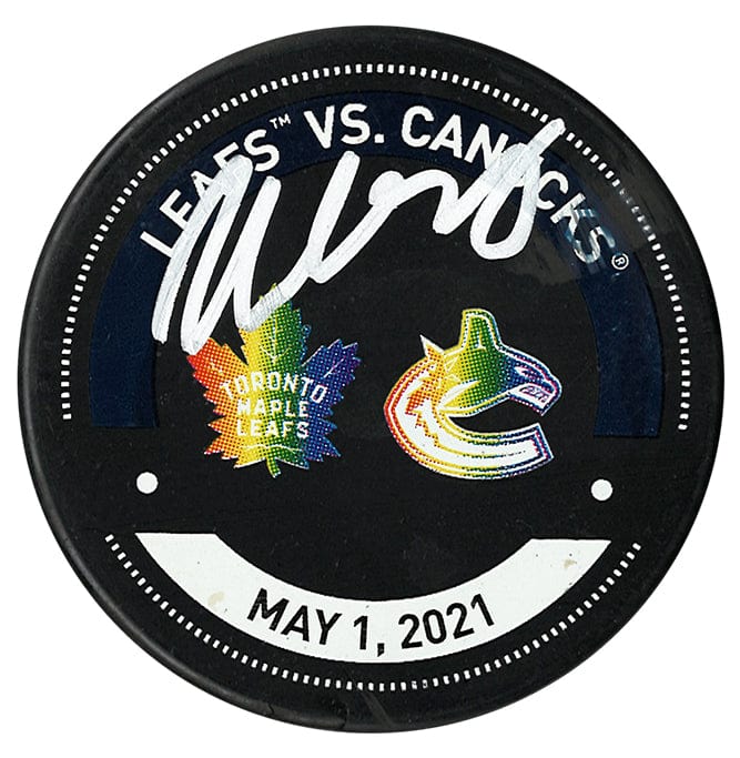 William Nylander Autographed Toronto Maple Leafs May 1, 2021 Warm-Up Used Puck CoJo Sport Collectables Inc.