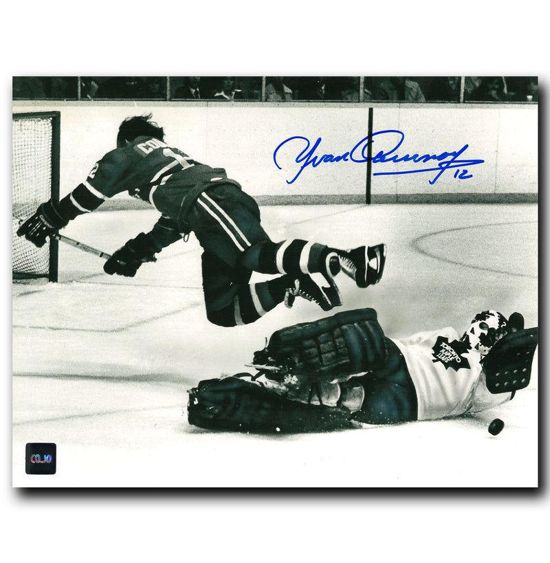 Yvan Cournoyer Montreal Canadiens Autographed Jumping 8x10 Photo CoJo Sport Collectables Inc.